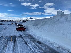 click larger view of photo: View from the Denali Highway on May 4 as crews work to plow the road