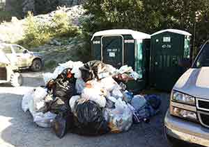 photo: Trash overflows at O'Brian Creak