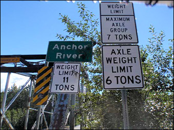 Weight restrictions, Anchor River Bridge #910