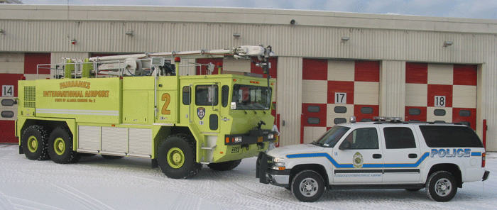 Fairbanks Fire and Police vehicles