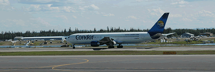 photo: Condor plane taxis at FAI