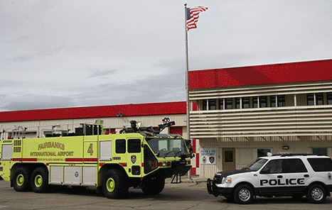 Fairbanks Fire and Police vehicles