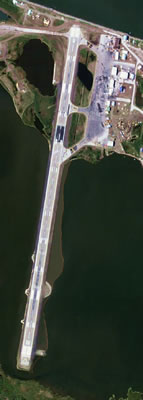 Aerial view of the Kotzebue Airport.