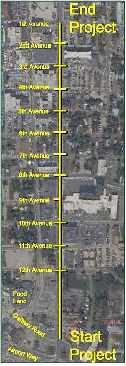 Fairbanks Noble Street Upgrade project area.