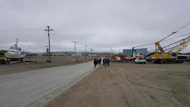 image:Pedestrians walk along Port Road in Nome, Alaska project study image