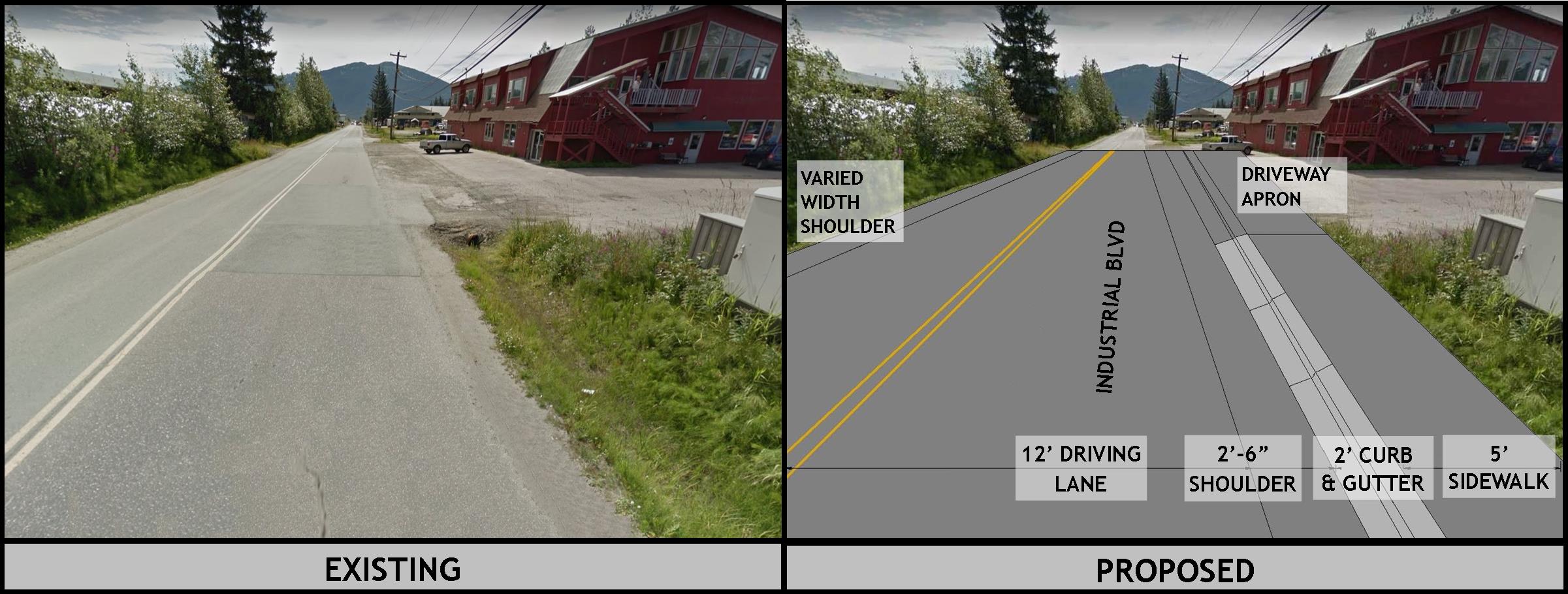 Existin and proposed Industrial Boulevard