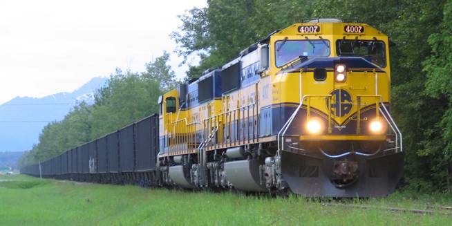 photo of Alaska railroad train