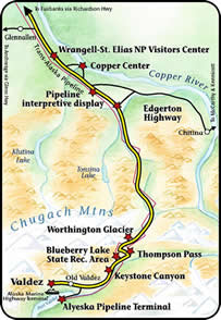 Richardson Highway south segment map