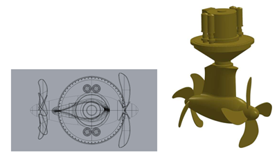 contra-rotating propeller model