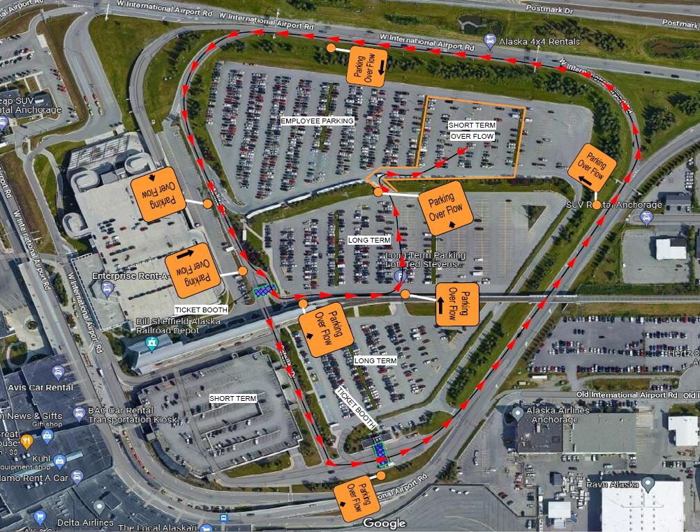 Parking garage traffic control plan map