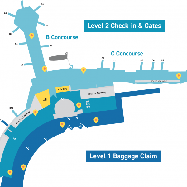 map of ATMs within South Terminal