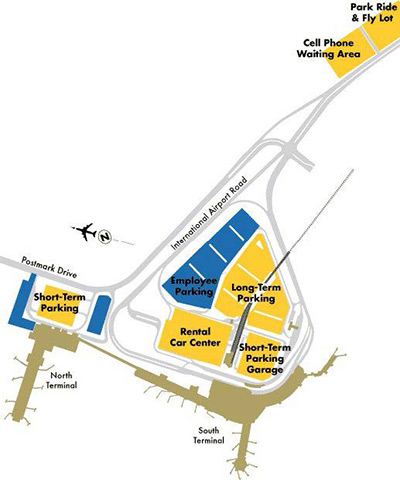 map of parking areas at ANC