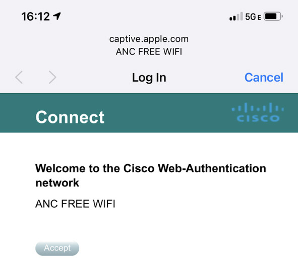 screenshot of a phone screen after accepting wifi conditions