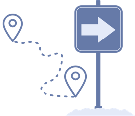 icon of a sign and trail