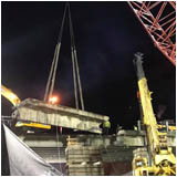 Photo -Our contractor, Sandstrom and Sons, mobilized to the site of the damaged girder on Jan.5 