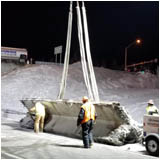 Photo - Our contractor, Sandstrom and Sons, mobilized to the site of the damaged girder on Jan.5 