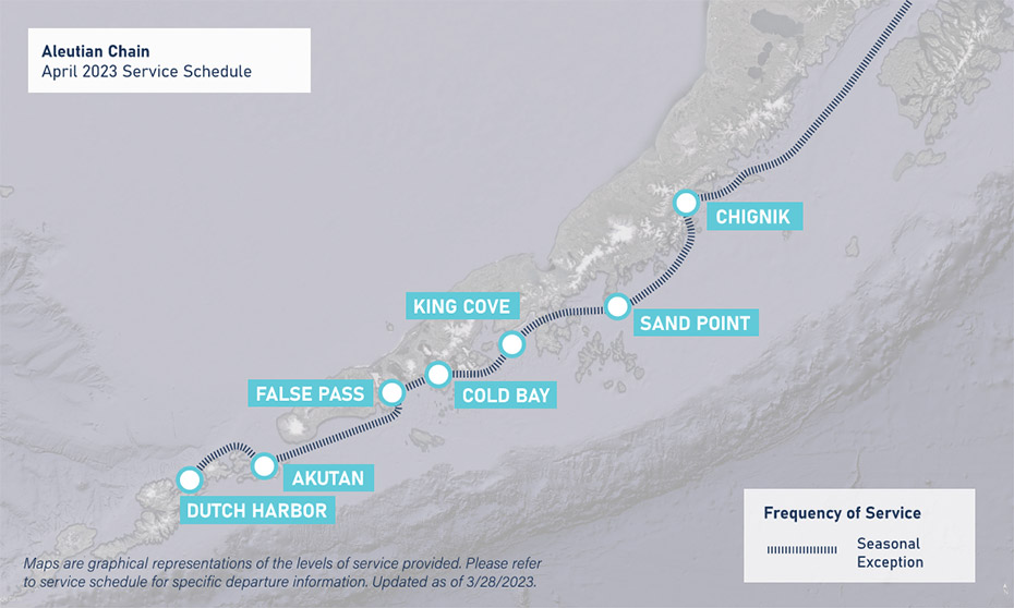 Aleutian Chain March 2023 Service Schedule