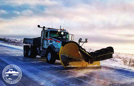 Reversible plow on Elliott Highway, 2022. Photo by Keeton Fagnani, Alaska DOT&PF