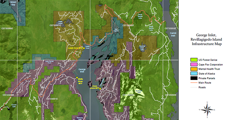 image: George Inlet, Revillagigedo Island Infrastructure Map
