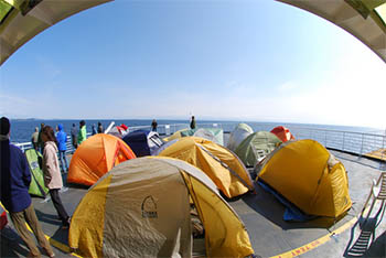 Photo - M/V Taku tent city on the Inside Passage