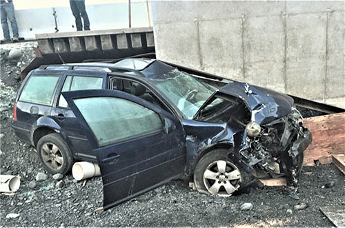 Photo: Recent work zone crash on the Seward Highway.