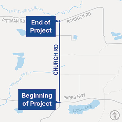 Map view of project area on Church Road