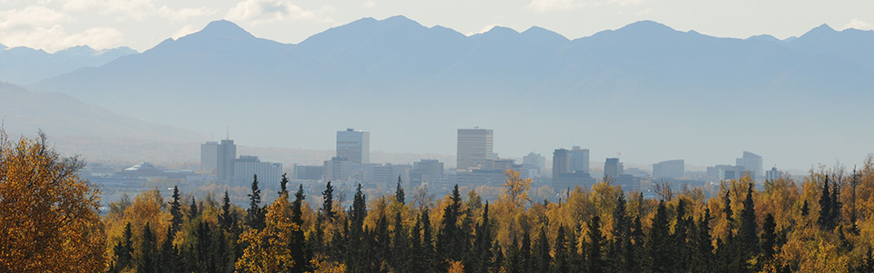 Anchorage from across Cook Inlet