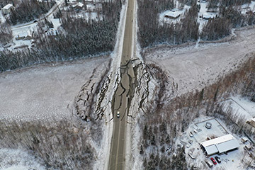 Vine Road after the earthquake.