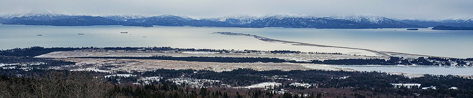 Overlooking the Homer Airport and Kachemak Bay from Skyline Drive. Photo by Owen Means, HDL