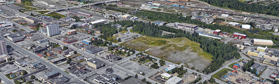 Photo showing Anchorage project area from above
