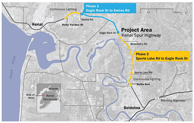 Kenai Spur Highway project area map