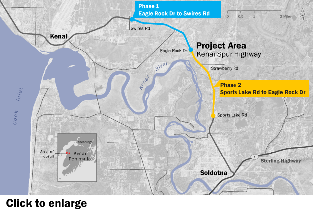 Kenai Spur Highway project area map