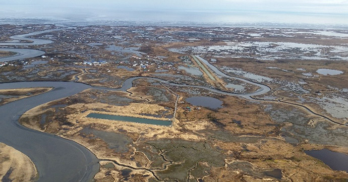 aerial view of Kwikillingok Airport location