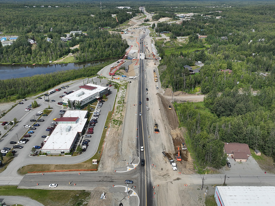 drone image of Seward Meridian from above