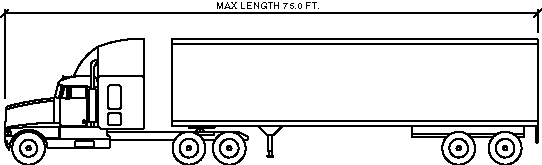 truck, max length 75 feet