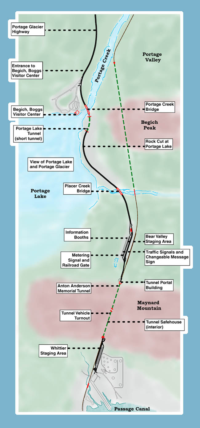 map of tunnel route