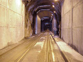 Heated  ice control panels near the portal of the Anton  Anderson Memorial Tunnel. April 2000 