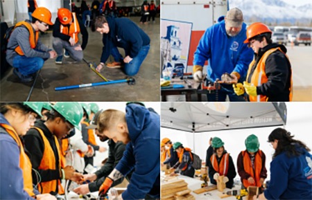 collage of people watching and learning hands-on