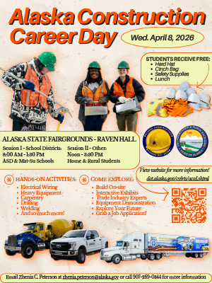 the flyer advertising the 2026 Alaska Construction Career Day