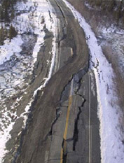 image of lateral spread on a highway surface