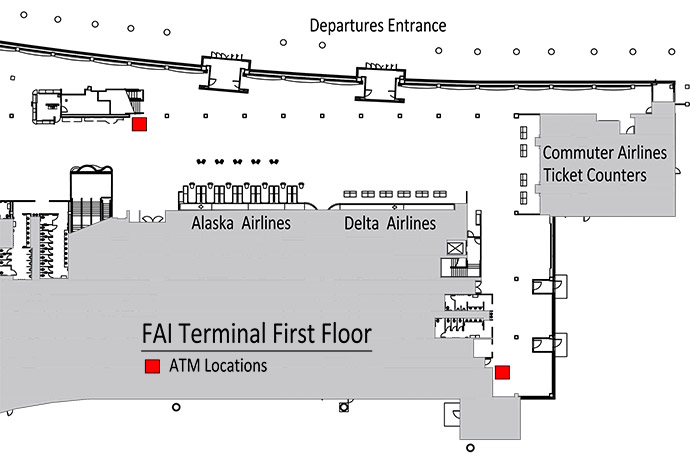 map of ATM location on the first floor of FAI