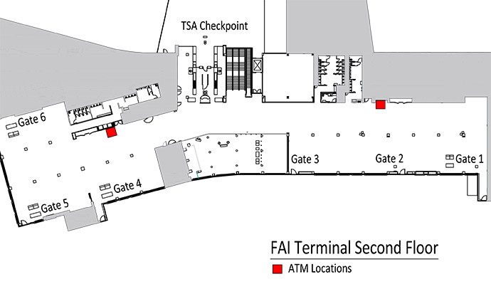 map of ATM location on the second floor of FAI