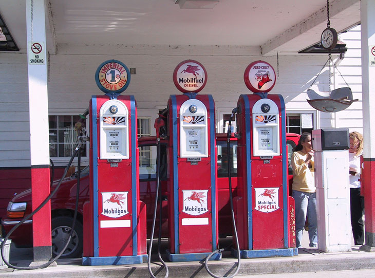 Old gas pumps still in use, Gustavus