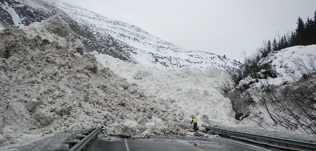 The Damalanche blocks the Richardson Highway.