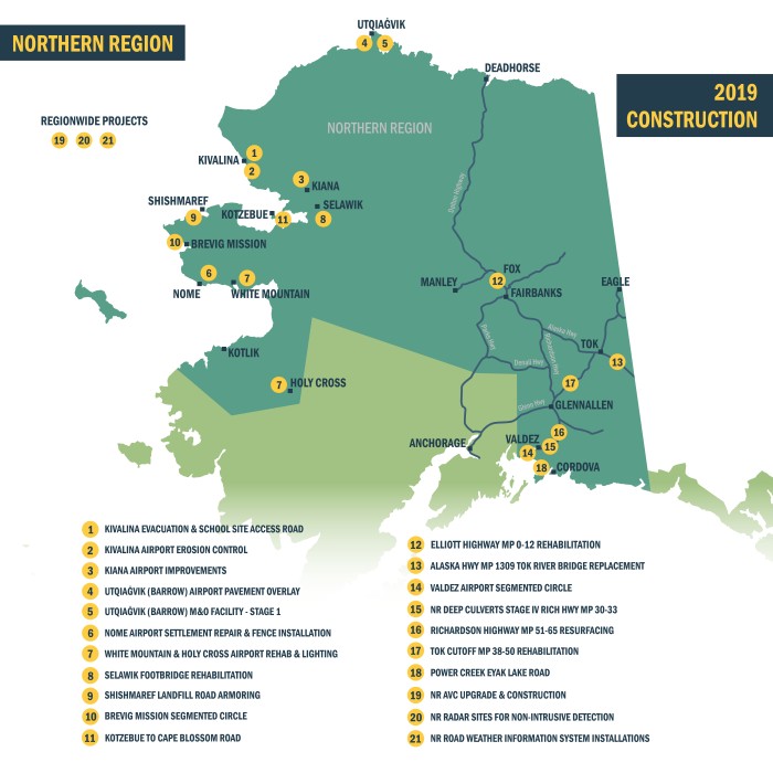 Northern Region construction map