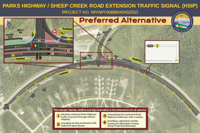 rendered map view of the preferred alternative
