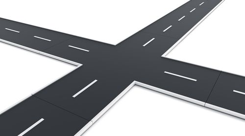 At-grade intersection.
