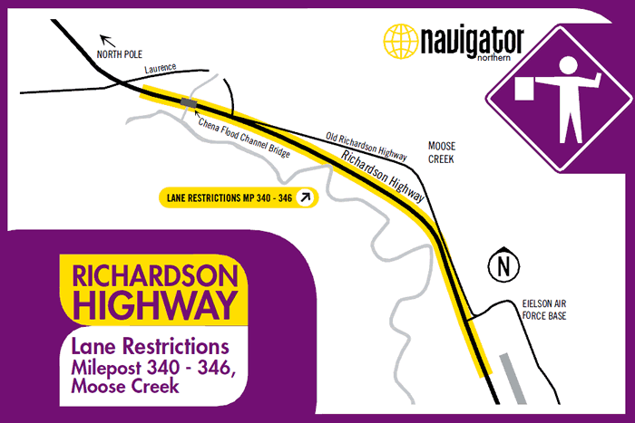 Richardson Highway MP 240-346 project area map.