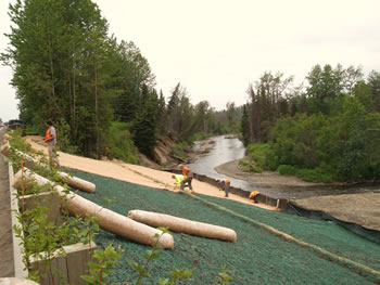 photo of Matting Slopes, Kenai Flood Repair