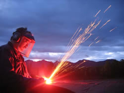 photo of mechanice grinding on fabrication project